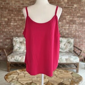 INC Top Camisole Hot Pink Stretch Knit Tank 3X